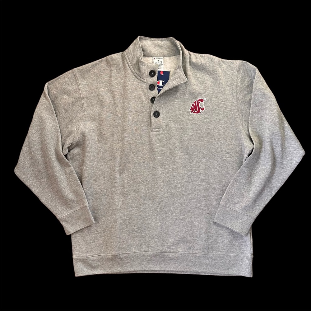 Classic Washington State Cougars Champion Quarter-Button Sweatshirt